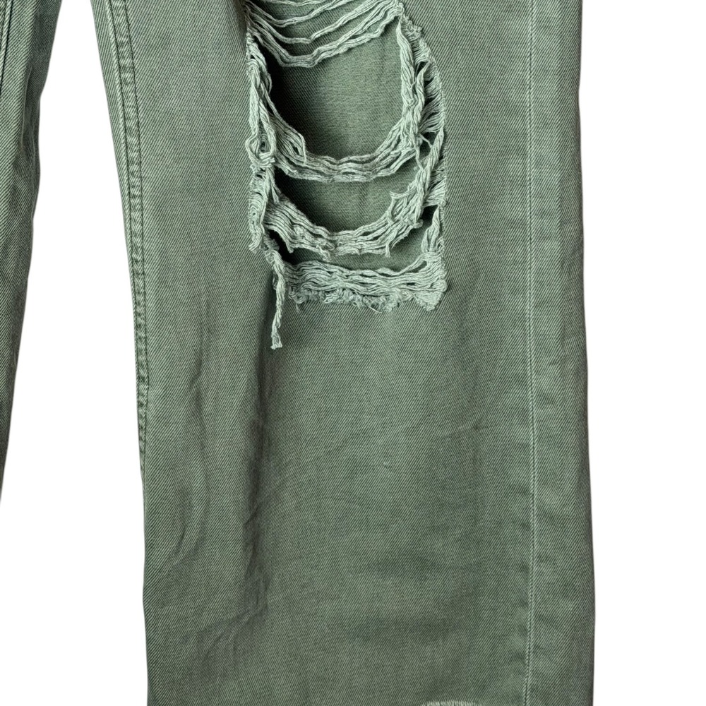 Altard State Jeans Women 29 Olive Green Distressed Wide Leg Crop Pants NWT - Picture 6 of 13